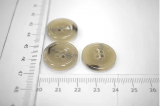 Пуговица костюмно-пальтовая пластик коричнево-серая 20 мм под рог-(M1)-6012282