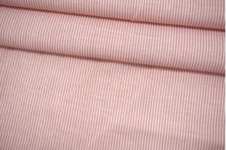 Плательно-рубашечный лен в полоску бело-розовый IDT-E20 21112149
