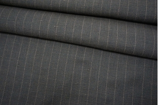 Плательно-рубашечный лен в полоску сине-серый IDT H16/E10 22112119