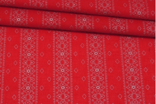 Хлопок рубашечный орнамент красный FRM-A50 24112148