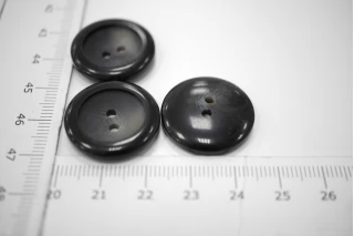 Пуговица костюмно-пальтовая пластик чёрно-серая под рог 22 мм- (O1) 3012280