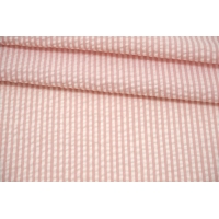 Хлопок рубашечный сирсакер в полоску розово-белый IDT-A10 23032201