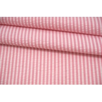 Хлопок рубашечный сирсакер в полоску бело-розовый IDT H5/A10 23032203