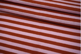 Хлопковый трикотаж лилово-коричневый в полоску IDT H41/8 S70 24032228