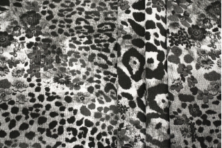 ОПТ ПОД ЗАКАЗ Футер тонкий серый леопард и цветы F FRM 7