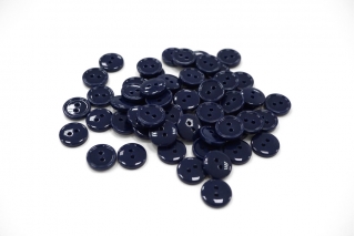 Пуговица глянцевая плательно-рубашечная пластик тёмно-синяя 13 мм-(D1)- 5032243