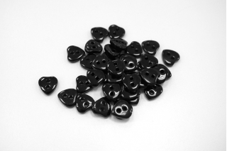 Пуговица глянцевая сердечко плательно-рубашечная пластик чёрная 10 мм-(R1)- 5032247