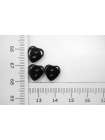 Пуговица глянцевая сердечко плательно-рубашечная пластик чёрная 10 мм-(P)- 5032247