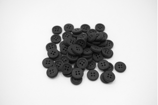 Пуговица матовая рубашечная пластик чёрная 10 мм-(P)- 5032250
