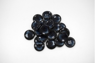 Пуговица глянцевая плательно-костюмная пластик черно-синяя 22 мм под рог-(GH)- 6032211