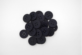 Пуговица матовая плательно-костюмная пластик черно-синяя 22 мм-(H1)- 6032212