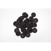 Пуговица матовая плательно-костюмная пластик чёрно-фиолетовая 15 мм-(EF)- 6032217