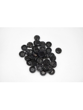 Пуговица плательно-костюмная пластик черно-синяя 15 мм под рог-(EF)- 6032221