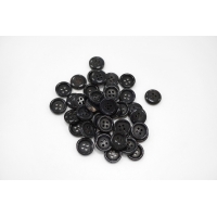 Пуговица плательно-костюмная пластик черно-синяя 15 мм под рог-(EF)- 6032221