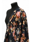Хлопок-рогожка костюмно-плательный цветы на черном ISF-D50 9052256