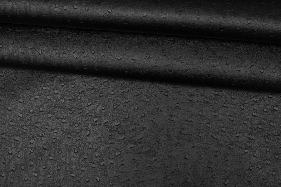 Экокожа черная "Под страуса" на вискозе TIG H17/3 GG70 12102211