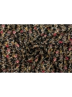 Мраморная креповая вискоза-креш цветы на черном ISF-H10 6052233