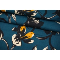 Сатин плательно-блузочный цветы на синем ISF-J50 6052257