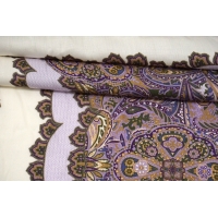 Сатин плательно-блузочный фиолетовый орнамент КУПОН ISF-J50 7052236