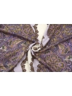Сатин плательно-блузочный фиолетовый орнамент КУПОН ISF-J20 7052236