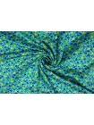 Сатин вискозный светло-изумрудный Цветы SMF H21/2 i40 21112205