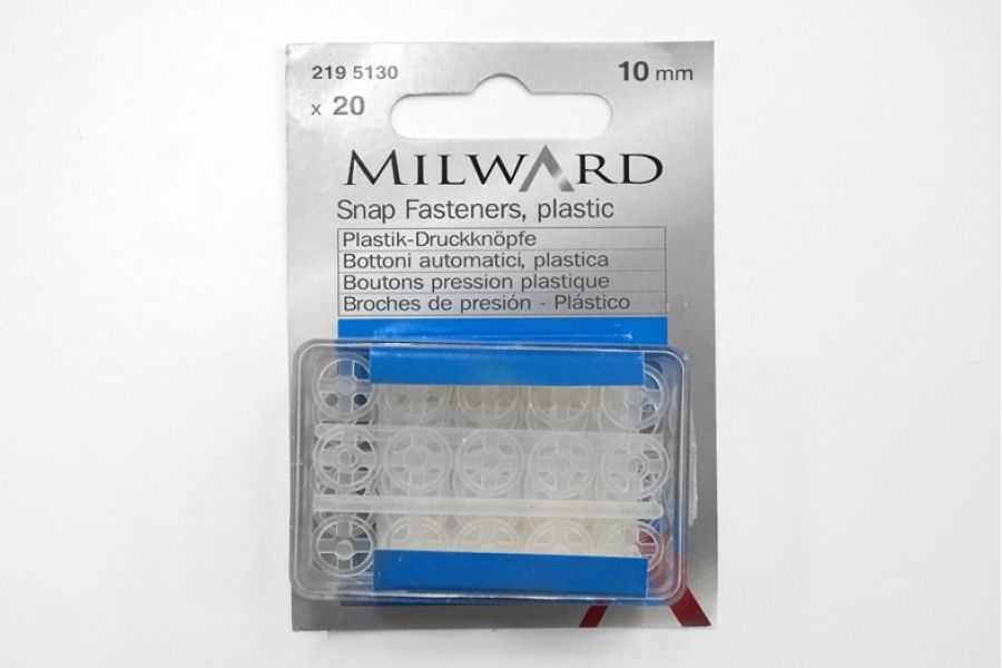 Кнопка белая пластик 10 мм Milward 2195130