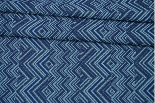 Жаккард костюмный зигзаг сине-голубой TRC H34/F30 3112231