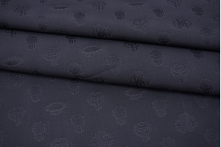 ОТРЕЗ 2,5 М Подкладочная ткань Roberto Cavalli черно-синяя TRC-(54)-18022241-1
