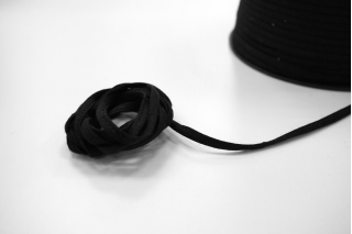 Плоский  хлопковый шнур 5 мм черный KR-1D 4012294