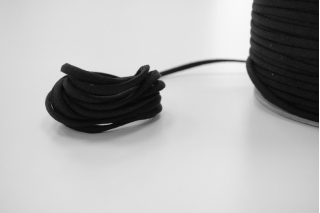 Плоский  хлопковый шнур 5 мм черный KR-2D 5012251