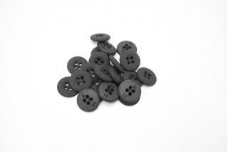 Пуговица рубашечная пластик 15 мм черно-серая (R1) 22122209