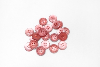 Пуговица рубашечная розовая пластик 13 мм  (K1) 22122222