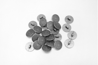 Пуговица металлическая серебристо-черненая 15 мм (C2) 22122227