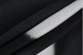 Шелковый крепдешин тонкий Круги Черно-белый Max Mara H31/N40 28042341