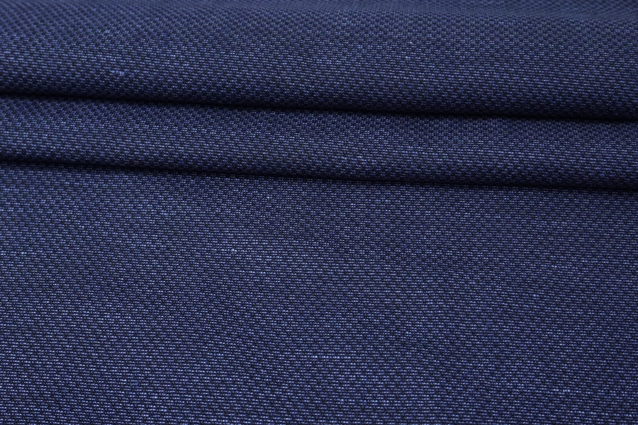 Костюмный лен с шерстью Синяя геометрия KZ H16/2/ С00 18042333