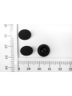 Пуговица на ножке плательная пластик/текстиль 12 мм Черная (W1) 18052353