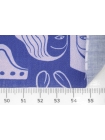 ОТРЕЗ 1,6 М Хлопковый рубашечно-плательный сатин Абстракция Синий KZ (40) 16022303-1