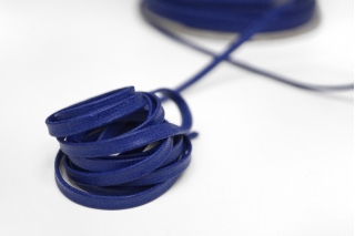 Вощеный хлопковый шнур плоский  0,5 см Синий KR-3D 20032309