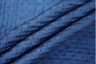 ОТРЕЗ 1,9 М Фактурная нарядная ткань Синяя (22) 22012314-2