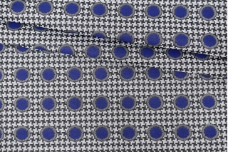 Жаккард Гусиная лапка и синие круги H34/F30 30012325