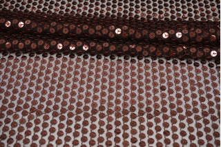 Пайетки на сетке стрейч Черно-коричневая FRM H37/M10 24062307