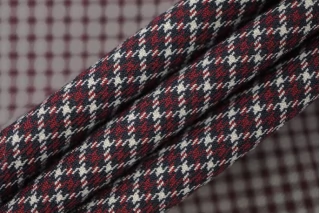 ОТРЕЗ 2,05 М Костюмная поливискоза MAX MARA в клетку Винная MM (25)  5072321-1