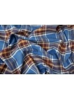 Фланель хлопковая рубашечная в клетку Сине-голубая с винным TRC H12/A70 28112315