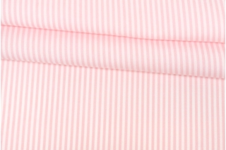 Поплин рубашечный мерсеризированный хлопковый Розовая полоска TRC H5/B60 9102342