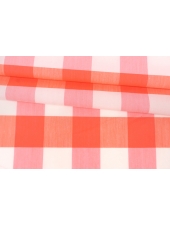 Рубашечный хлопок с шелком Кораллово-розовая клетка TRC H6 A60 9102351