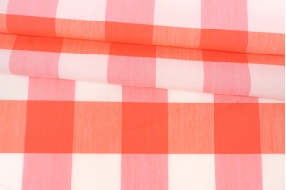 Рубашечный хлопок с шелком Кораллово-розовая клетка TRC H33/ A60 9102351