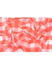 Рубашечный хлопок с шелком Кораллово-розовая клетка TRC H6 A60 9102351