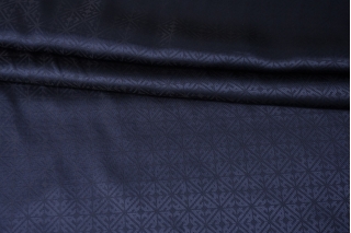 Жаккардовая подкладочная вискоза с купрой Темно-синяя Геометрия  FRM H50/FF50 27032309