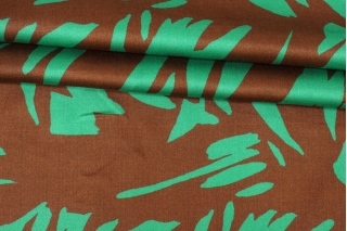 Вискозный сатин Зеленая мята с шоколадом Абстракция TIG H21/12/J40 16082323