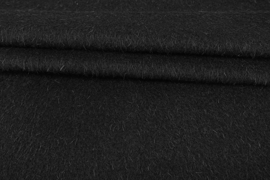 Альпака пальтовая с мохером Черный с эффектом "седины" TIG H56 16082327 - купить в интернет-магазине тканей в Москве